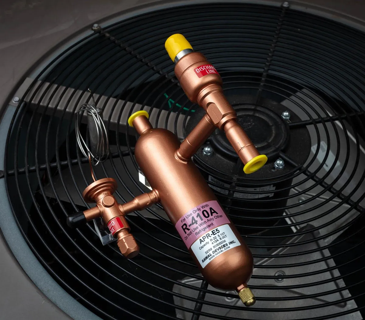 APR-E valve on an outdoor condenser unit